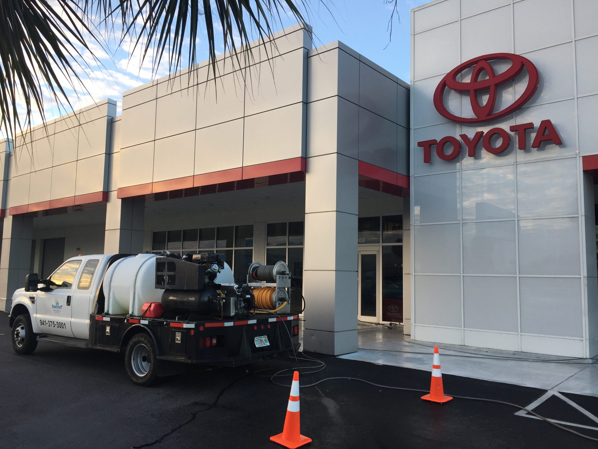 Toyota showroom cleaning by Suncoast Roof Cleaning in Sarasota